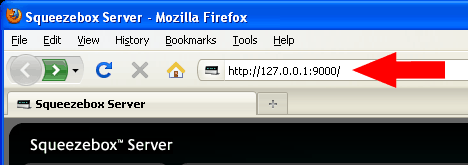 Squeezebox server URL