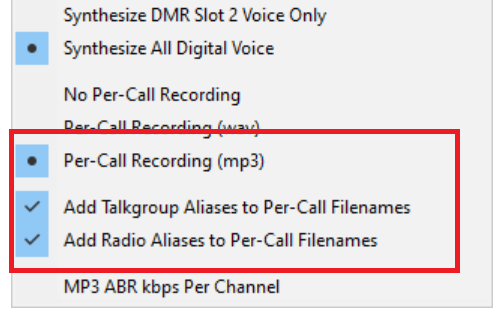 DSDPlus Recording Settings